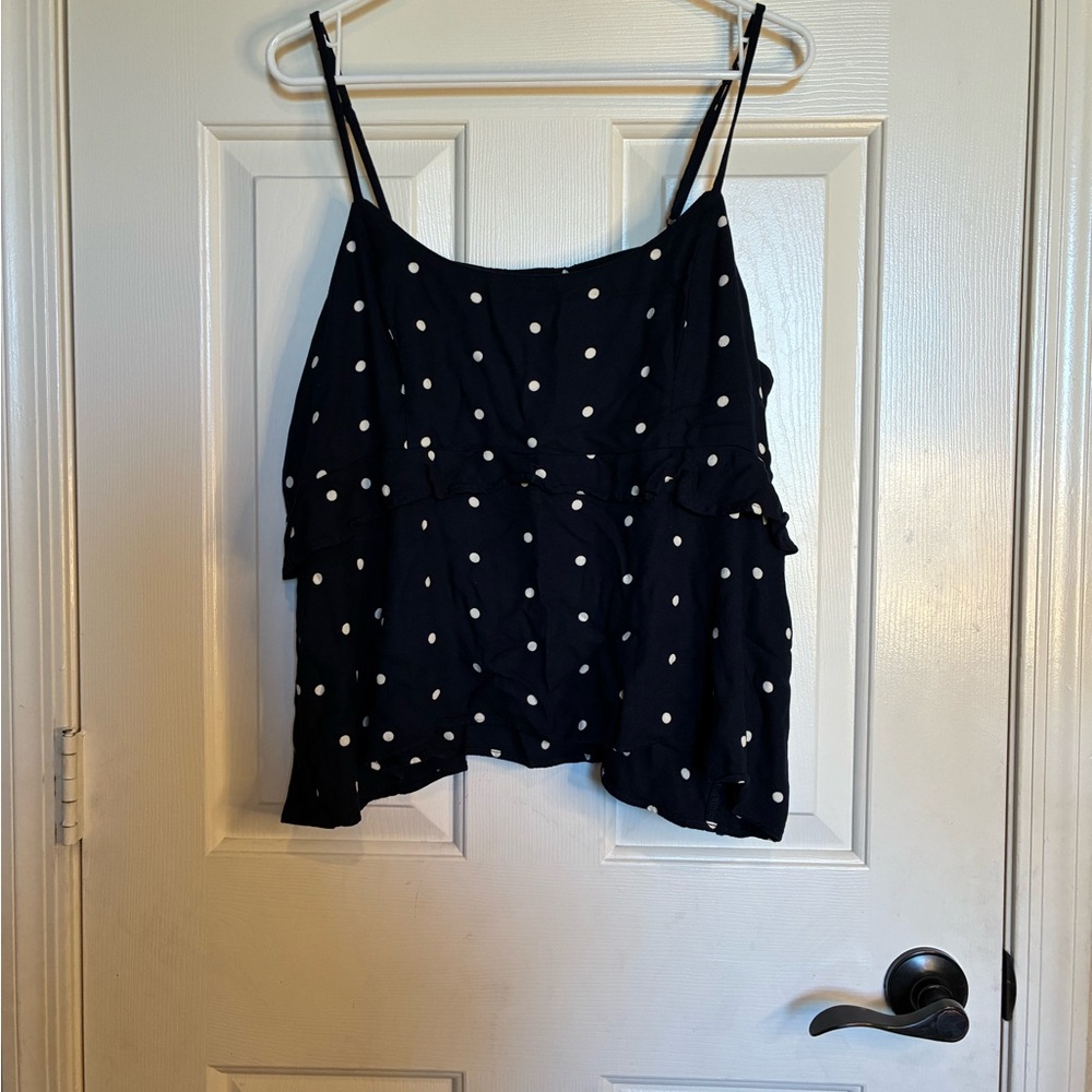 Old Navy Dark Blue and White Polka Dot Camisole